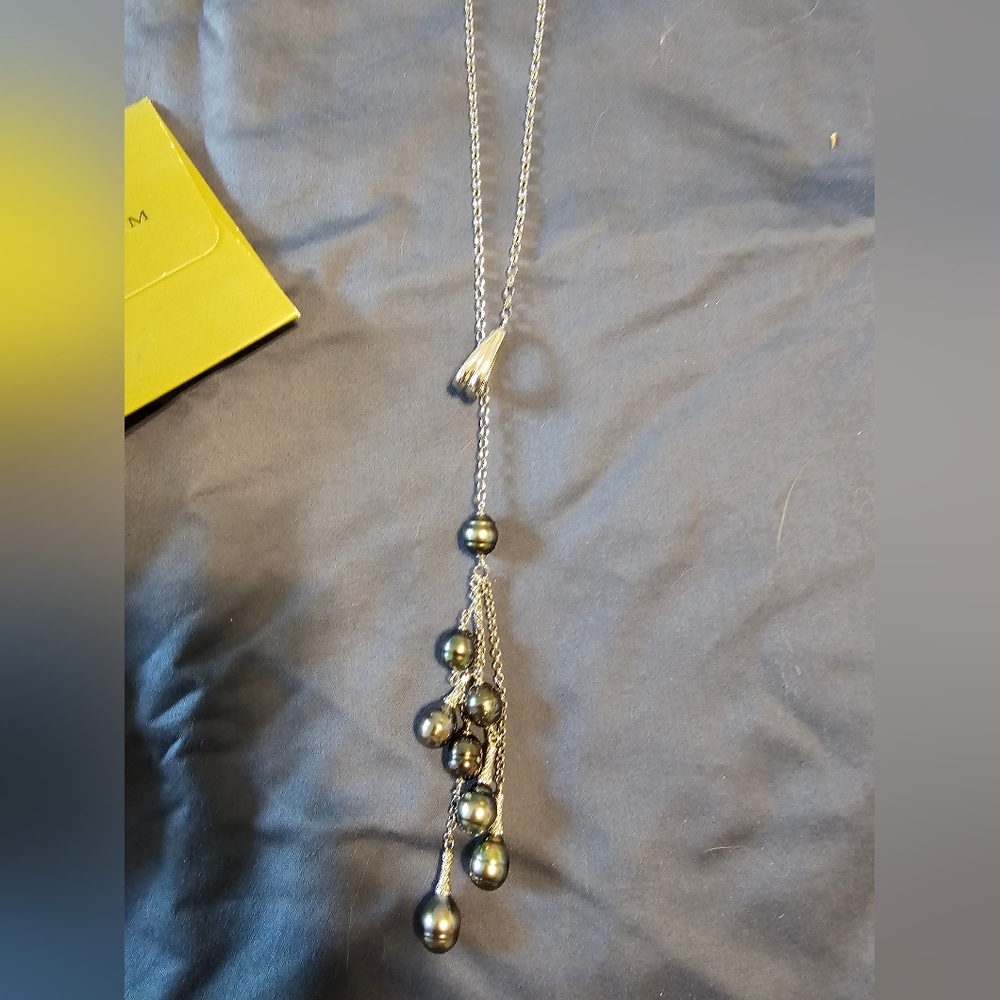Tara Silver and Black TahotiPearl Necklace